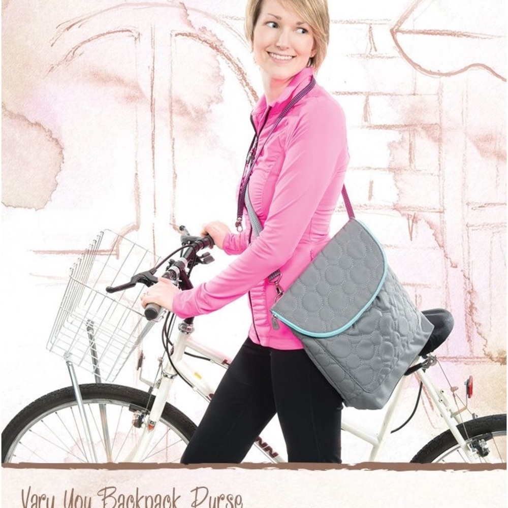 Backpack Purse!  31 Gifts “VARY YOU” Grey & Turquoise multi purpose bag